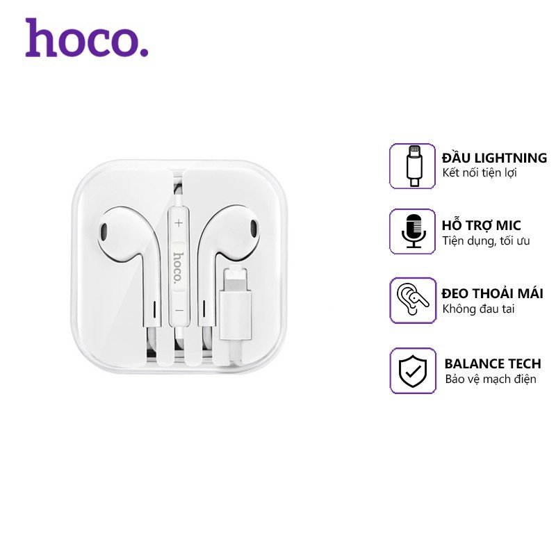 ⚡NowShip⚡ Tai Nghe Hay Hoco L7 Plus Dây 1.2 m Cổng Lightning cho IPhone 6 6s 7 8 Plus X XR Xs Max 11 11 Pro Max IPad ...