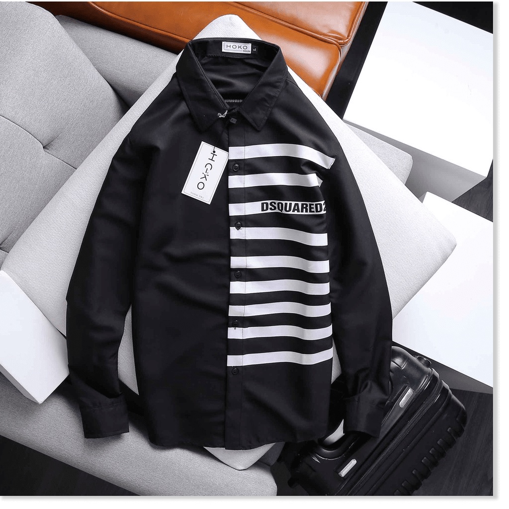 Áo sơ mi in thêu kẻ sọc ngang cực đẹp , hot , kiểu hàn quốc KME FASHION