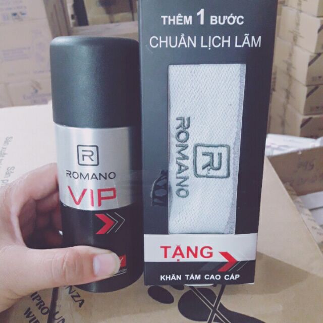 Xịt toàn thân Romano Vip 150g tặng nước hoa bỏ túi 18ml