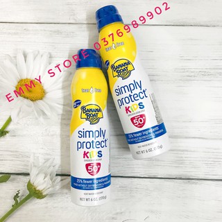 Xịt Chống Nắng Cho Trẻ Em Trẻ Banana Boat Simply Protect Kids SPF50 170g