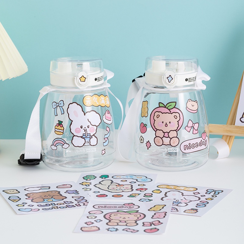 Hình dán trang trí cốc nước cách nhiệt hình động vật dễ thương