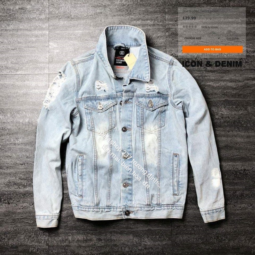 áo khoác jean rách siêu đẹp 5472