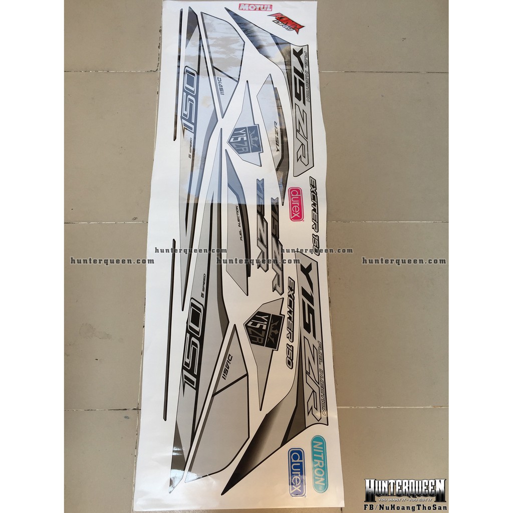 Tem rời xe Exciter 150, dán xe đen. Chất lượng, độ bền cao, Y15ZR