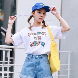 Áo Thun Nữ Tay Lỡ Unisex In Chữ Forever Or Never XMISS