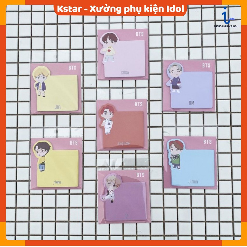 Giấy note hình chibi Bangtan pop up store unoff