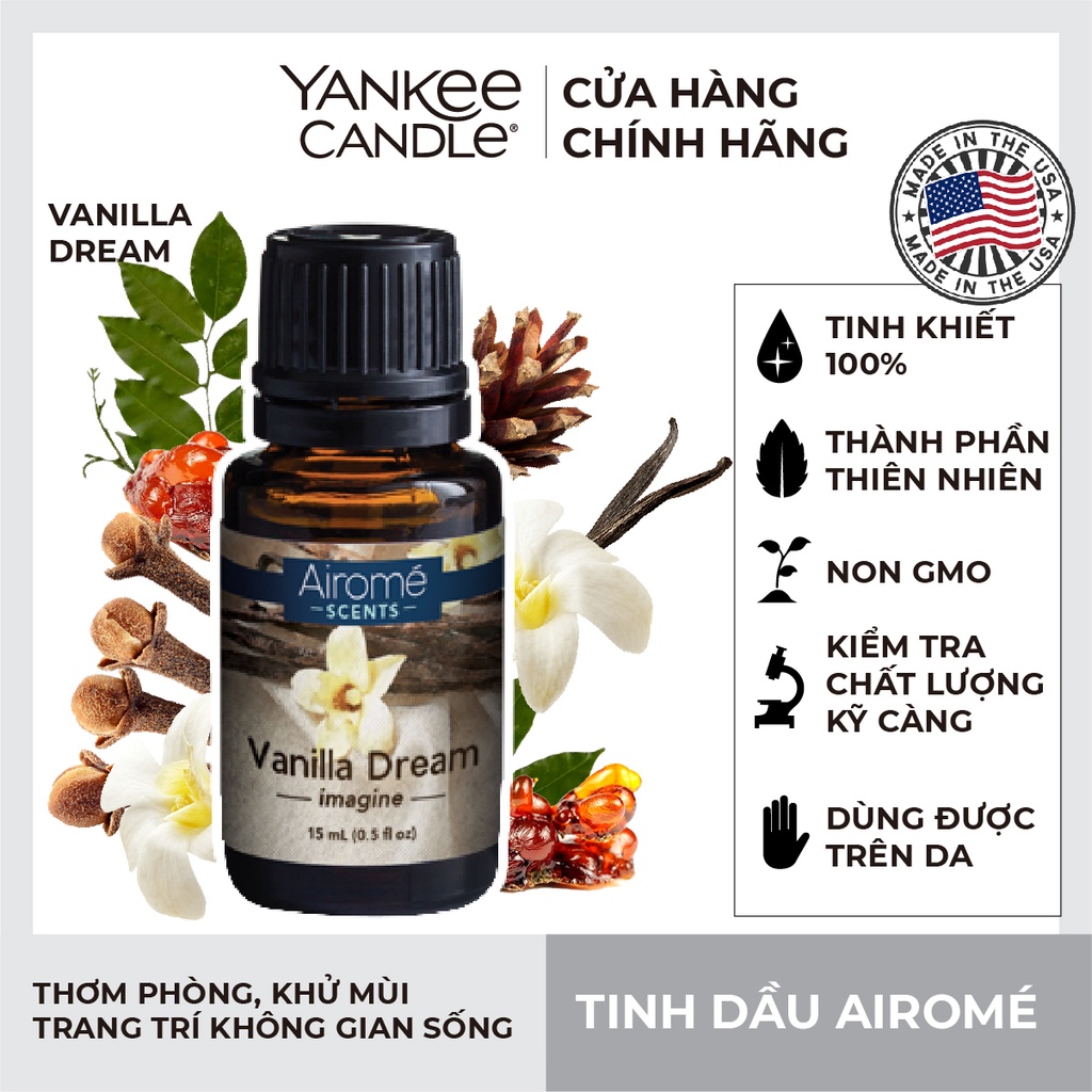 Tinh dầu Airomé Yankee Candle - Vanilla Dream Scents 15ml