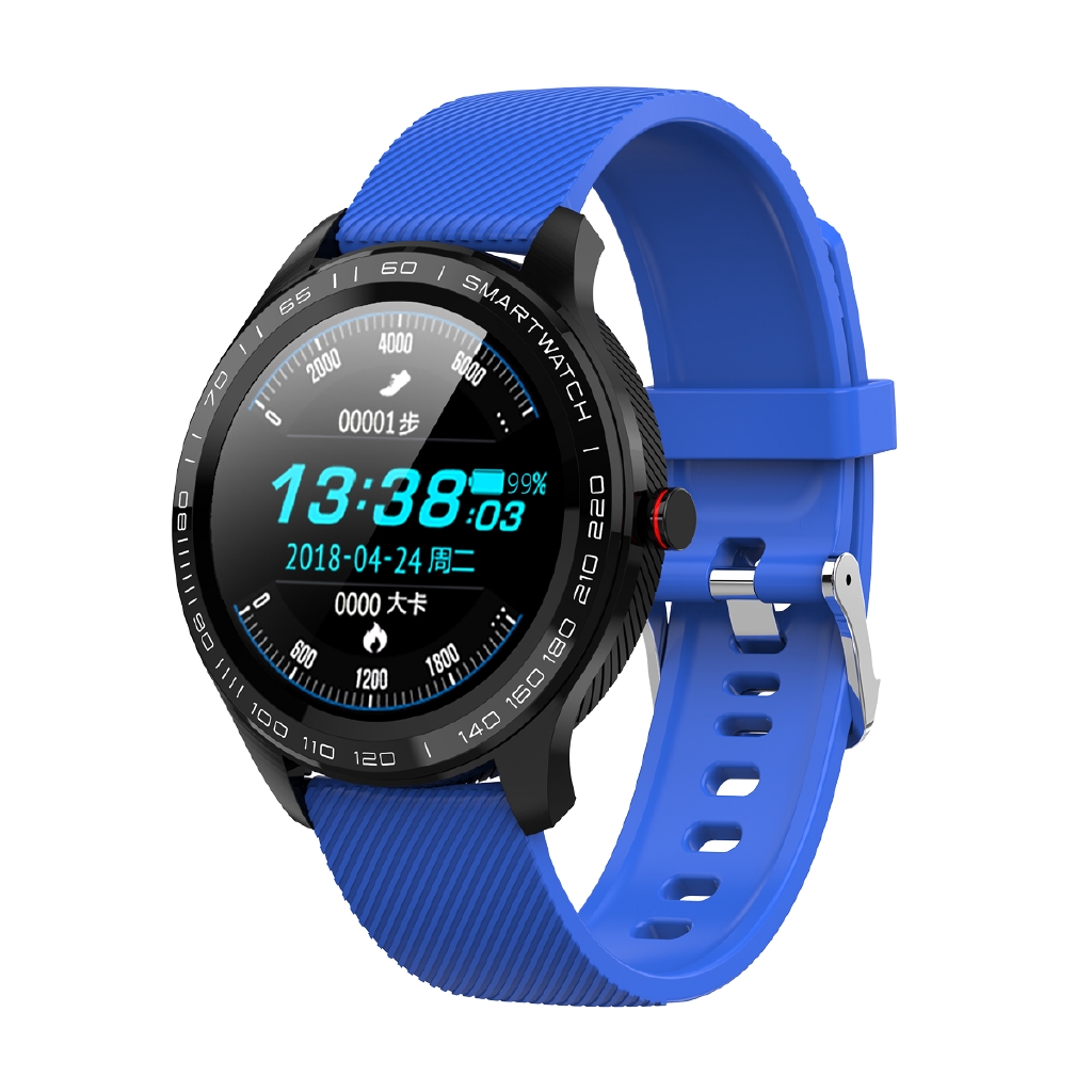 Microwear L9 Full Round Touch Screen Stainless Steel Bezel ECG Heart Rate O2 IP68 Facebook Display