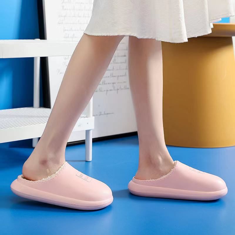 Dép Da Lót Lông Chống Thấm Nước Siêu Ấm