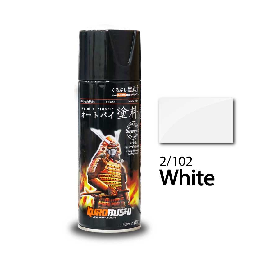 Sơn xịt Samurai màu trắng 102 400ml tùy chọn chai lẻ hoặc bộ combo tiện lợi dễ sử dụng