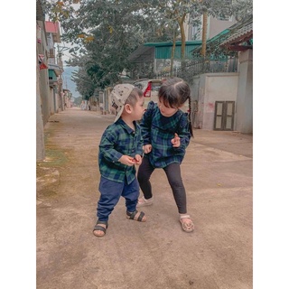 Áo sơ mi kẻ cho bé trai sz 2/3y