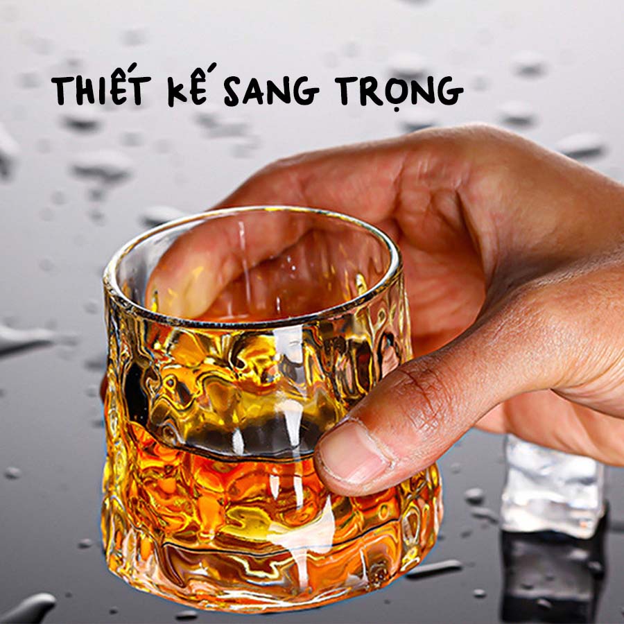 Cốc Ly Uống Rượu Ngoại, Whisky Cao Cấp Đáy Xoay CTT013