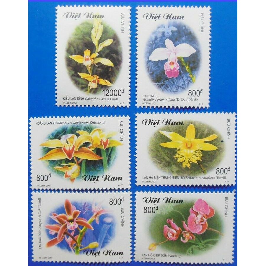 Tem sưu tập MS 867 Tem Việt Nam Hoa Lan 2001 (6 tem)