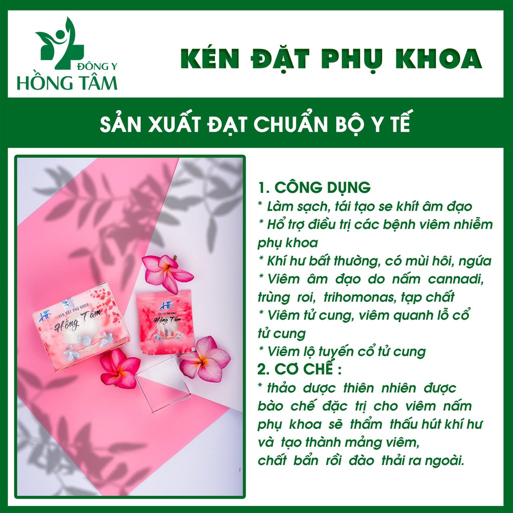 [HÀNG CHÍNH HÃNG] COMBO K.en Đặ.t Hồng Tâm và xông ngâm (LT 10v) se khít vùng kín, khắc phục viêm.nấm ngứa hiệu quả