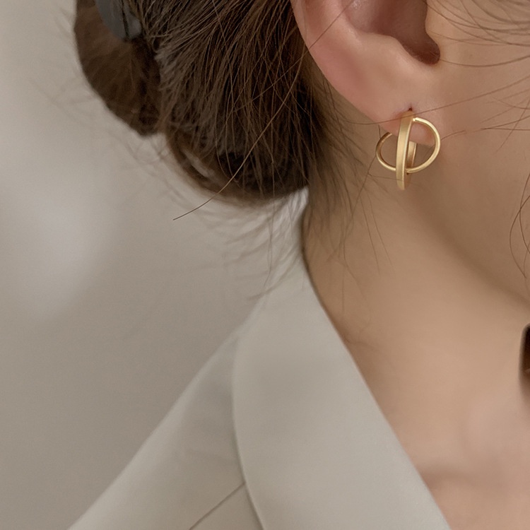 Bông Tai Hình Bán Nguyệt In Chữ C Phong Cách vintage Hàn Quốc Thời Trang Cho Nữ