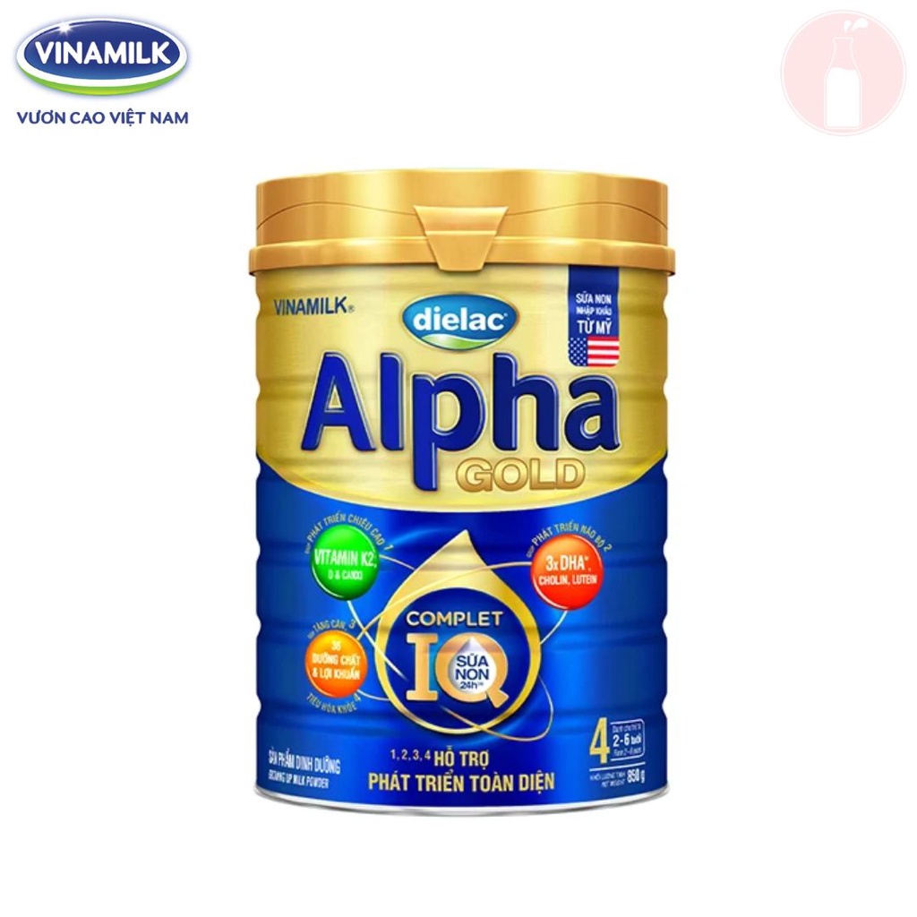 Sữa bột Vinamilk Dielac Alpha Gold số 1/2/3/4 lon 800g