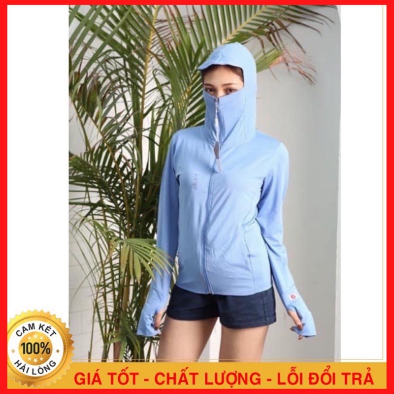 Áo chống nắng nữ vải thông hơi xuất dư xịn, thiết kế mặt nạ che mặt tiện lợi - Hồng Hà Store