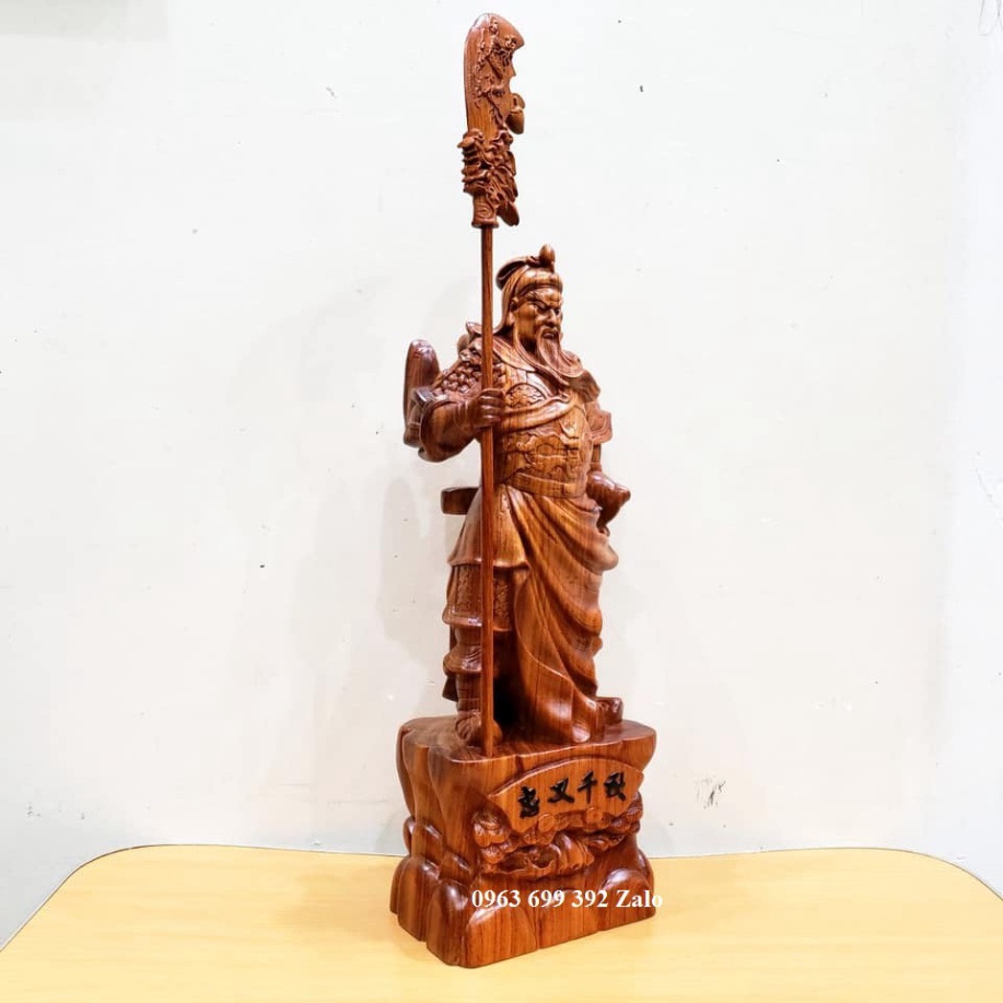 Tượng quan công Quan vân trường gỗ hương cao 40cm