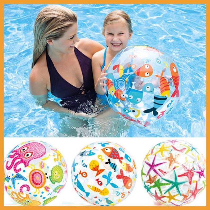 Bóng hơi bãi biển Intex hoạ tiết bắt mắt