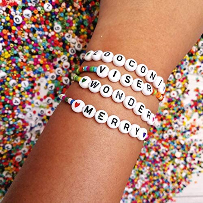 Bộ 5000 Hạt Xỏ Vòng Nhiều Màu Sắc Co Giãn Để Làm Trang Sức