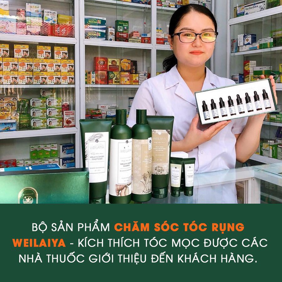 Huyết thanh kích mọc và làm dày tóc Weilaiya Ginger Hair Root Nourishing Essence 5ml x 8 lọ
