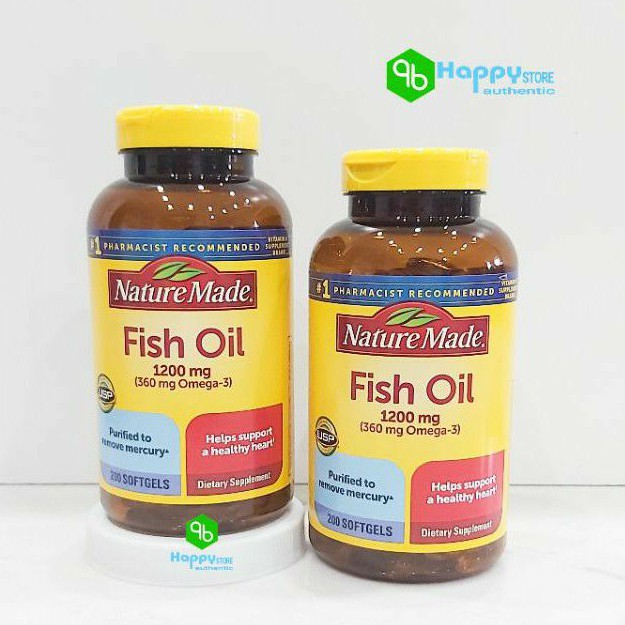 { MẪU MỚI } DẦU CÁ OMEGA 3 FISH OIL 1200mg, 200 viên, Mỹ