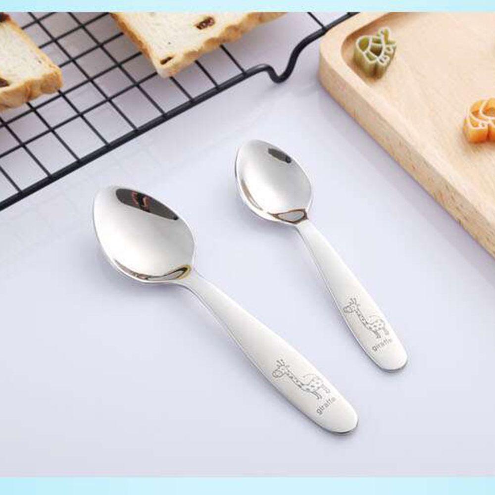 KUNHEV Bộ Dụng Cụ Ăn 4 Món Bằng Thép Không Gỉ In Họa Tiết Hoạt Hình Phong Cách Phương Tây Cho Bé