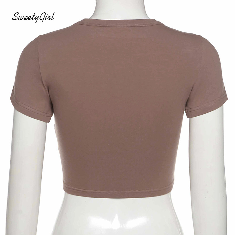 Áo thun ngắn tay in chữ phong cách trẻ trung thời trang cho nữ