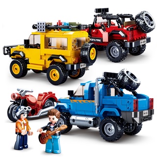 Bộ 363 miếng lắp ráp mô hình xe tải, xe jeep cho bé