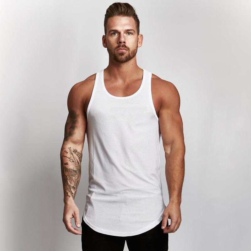 Men's Summer Mesh Quick-drying Plus Size Loose Solid Color Vest