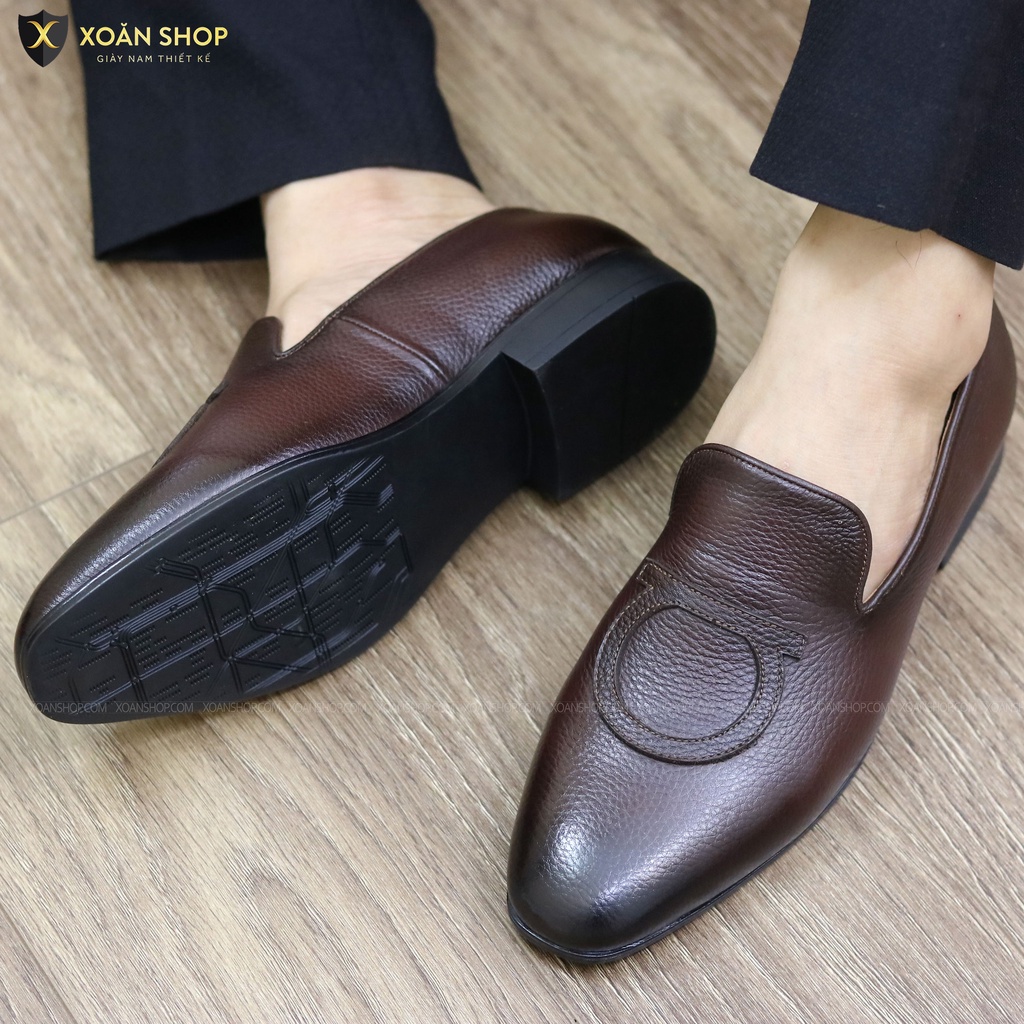 Giày Da nam cực chất xả kho giá gốc mã - giày lười nam DA BÒ CAO CẤP-BẢO HÀNH 12 THÁNG