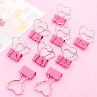 Set 5 kẹp giấy hình trái tim làm bằng kim loại cho giấy ghi chú văn phòng phẩm