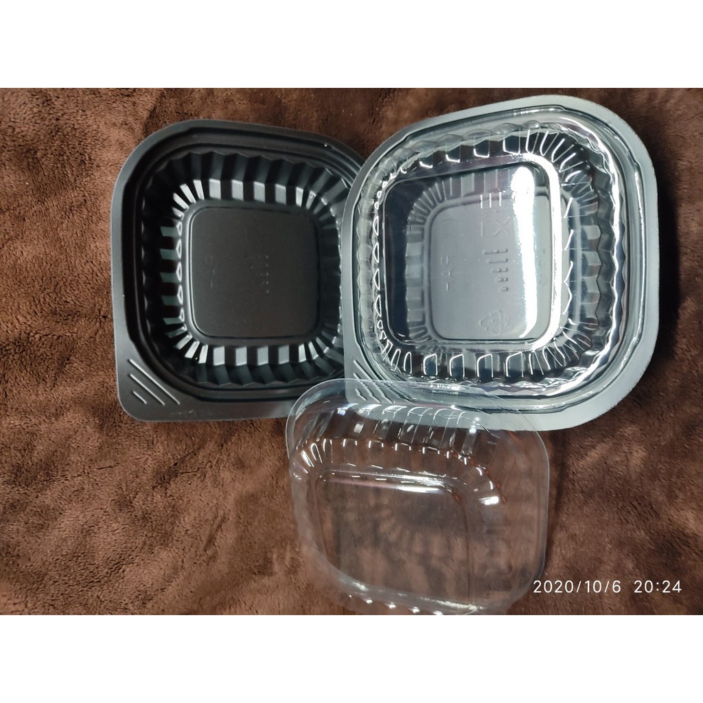 50 Hộp nhựa đế đen HT12 Hộp đựng bánh