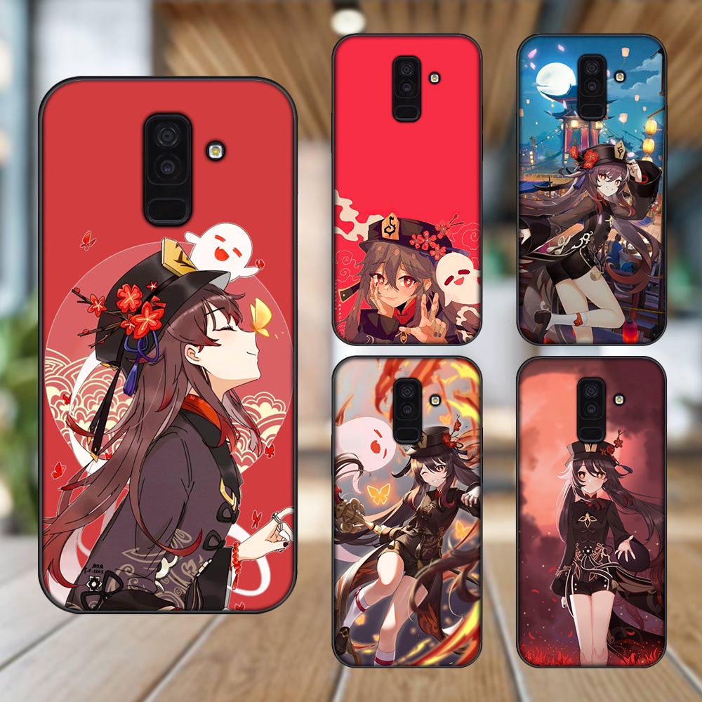 Ốp lưng Samsung A6 Plus viền đen in hình Hutao Genshin Impact