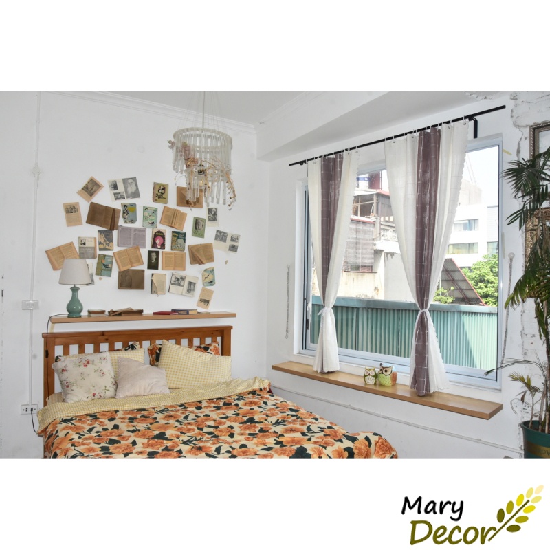 Rèm cửa sổ chống nắng chất liệu cotton thêu dày dặn trang trí phòng ngủ phòng khách sang trọng R-CC13