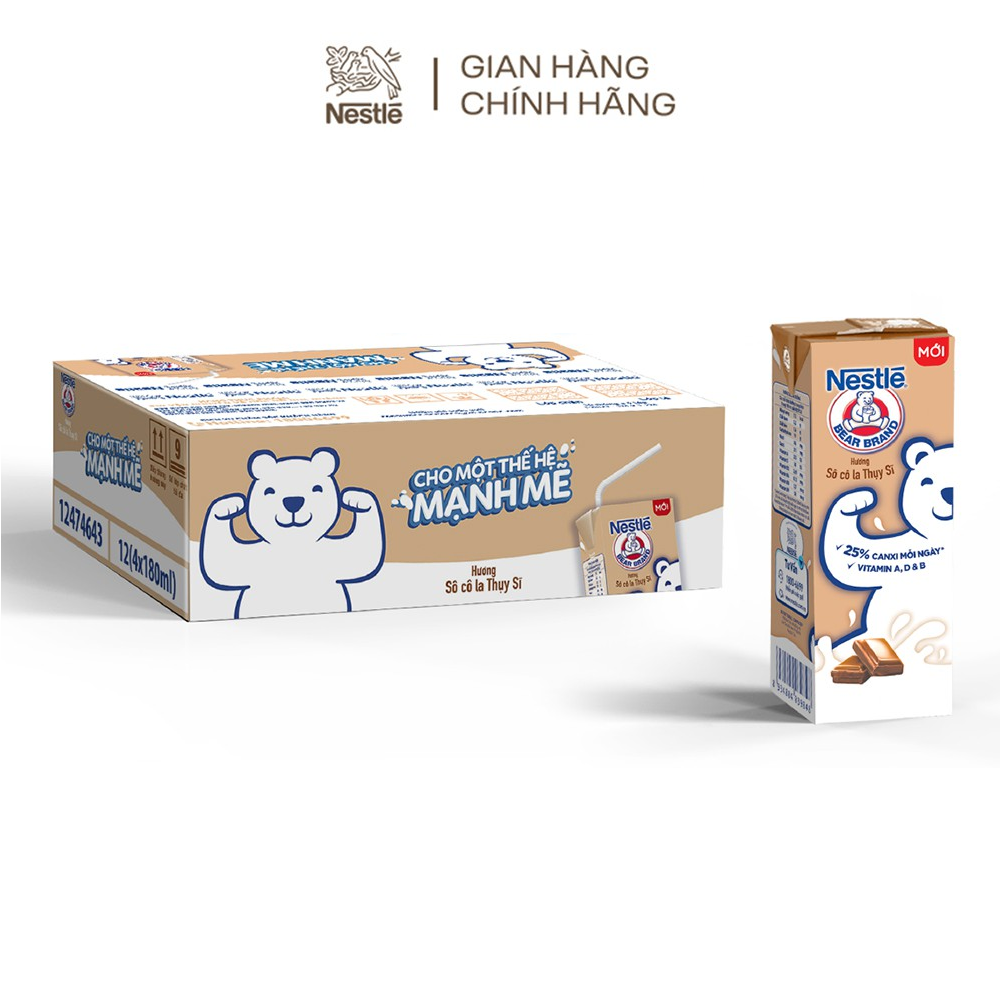 Thùng 48 hộp sữa Nestle Gấu hương sô cô la Thụy Sĩ (48x180ml) | Shopee ...