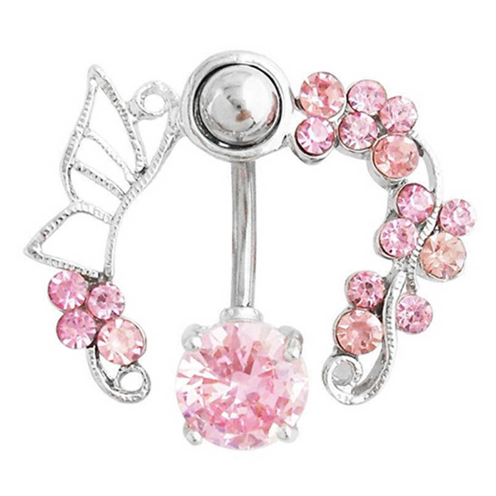 Khuyên rốn hình hoa và bướm đính thời trang cho nữ