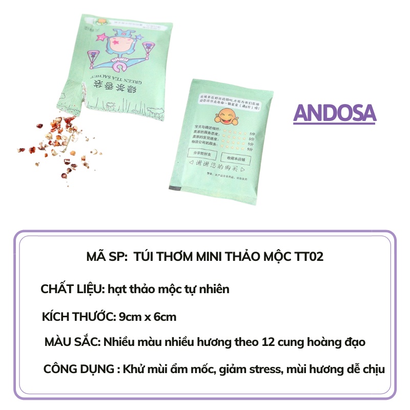 Túi thơm mini để tủ quần áo xe ô tô phòng ngủ phòng tắm phòng vệ sinh ANDOSA TT02