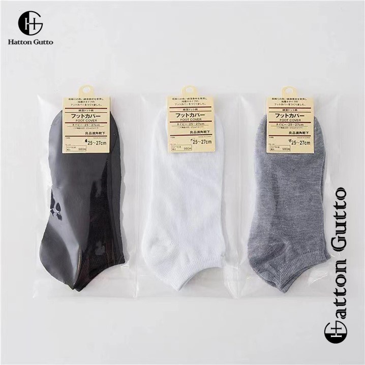 Tất vớ Hatton Gutto thể thao cổ thấp màu đơn giản thoáng khí thời trang cho nam