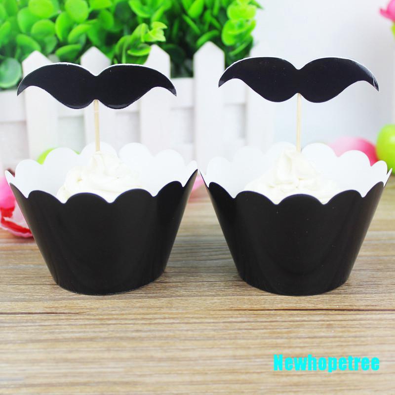 Set 12 Bộ Giấy Bọc Bánh Cupcake + 12 Que Cắm Trang Trí Tiệc Sinh Nhật