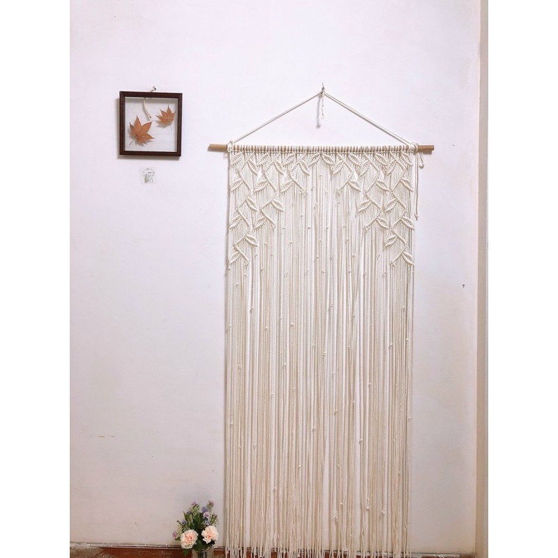 Mành Macrame Hoạ Tiết Lá