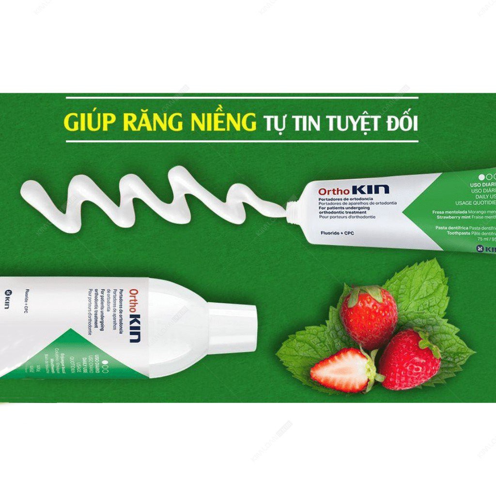 Nước súc miệng dành cho răng niềng, răng chỉnh nha Ortho KIN 500ml [dvcareshop]