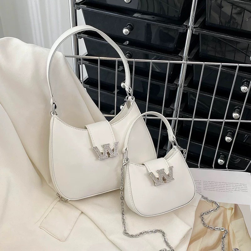 Túi Xách Nữ Túi Kẹp Nách Chữ W 2 SIZE Mẫu Siêu Hottrend - Túi Xách Nữ Đeo Chéo Thời Trang Sang Trọng 2 Màu Trắng Và Đen