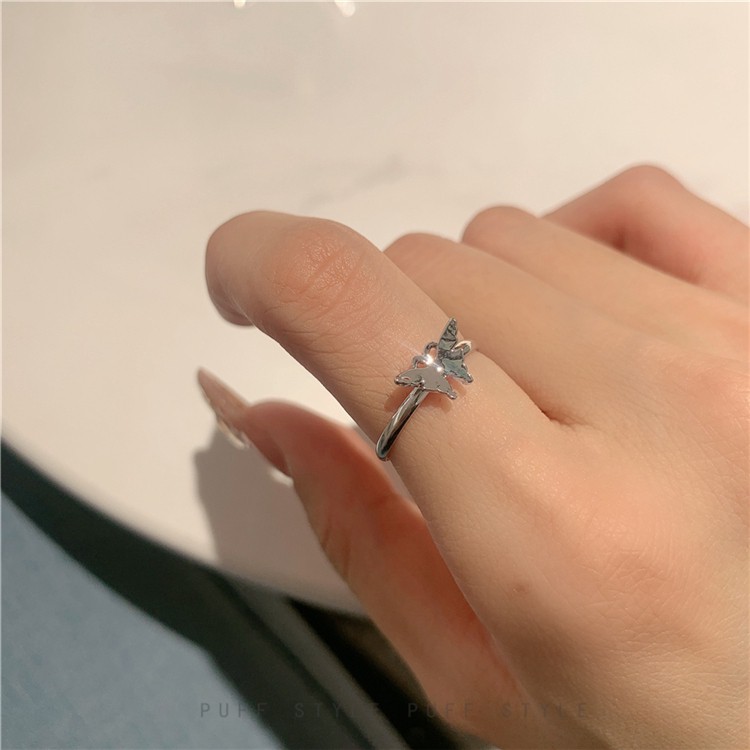 Nhẫn Chất Liệu Kim Loại Mặt Hình Bướm B0007