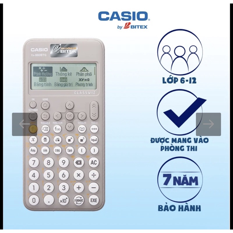 [Máy tính CASIO FX 880BTG được phép mang vào phòng thi tốc độ cao