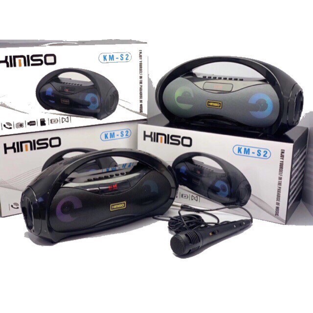 Loa karaoke bluetooth xách tay, loa karaoke Kimiso tặng kèm mic hát, dung lượng pin khủng