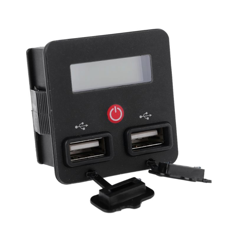 Vôn Kế Kỹ Thuật Số 12V 24V Hai Cổng USB Màn Hình LCD