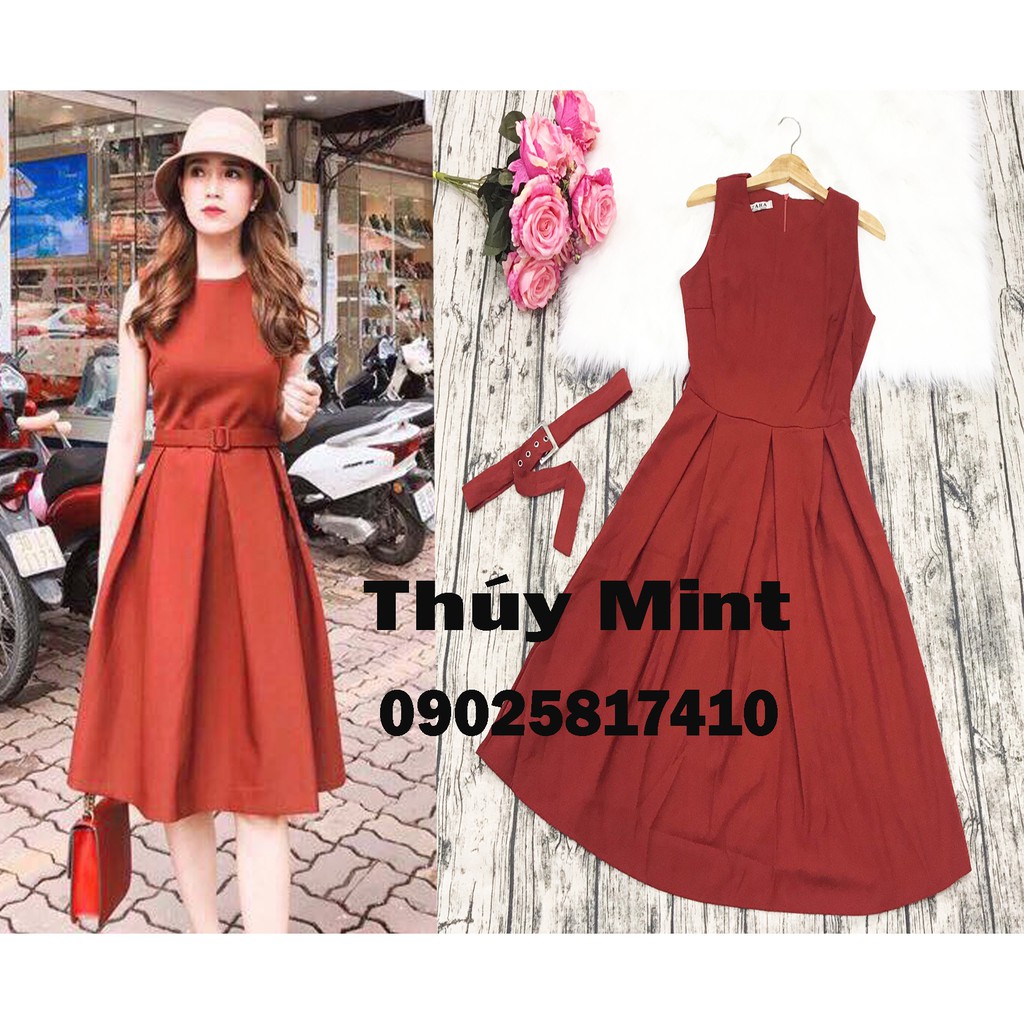 ĐẦM XẾP LY SANG TRỌNG KÈM BELT - 100% MẪU NHƯ HÌNH