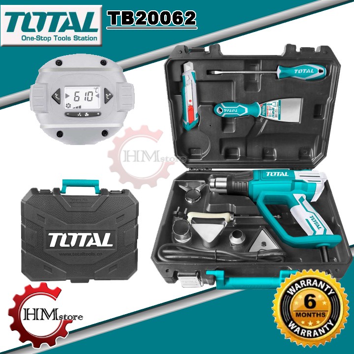 [100% Chính hãng] Bộ máy thổi nhiệt, thổi hơi nóng TOTAL TB20062 2000w bảo hành 3 tháng