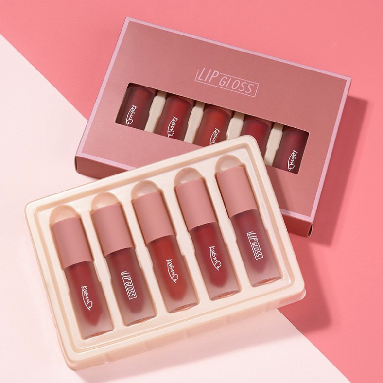 Sale 69% Bộ 5 thỏi son kem LIPGLOSS tạo hiệu ứng mịn môi,  Giá gốc 134000đ- 23F33-8