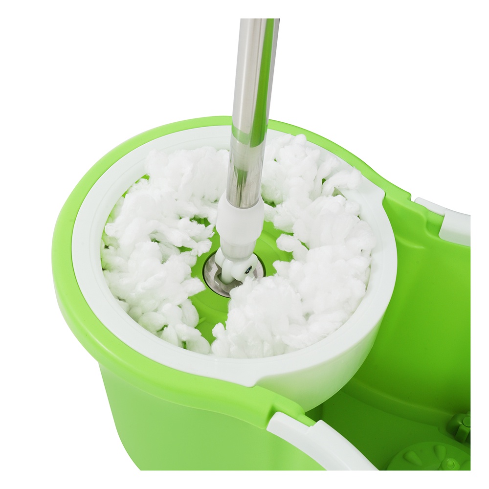 HomeBase Me Living Bộ cây lau nhà quay bằng thép không gỉ TAIKU W45xH25xD23cm màu xanh lá